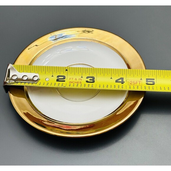 Vintage Arzberg Tea Cup Bavaria Germany Small Size Topographical Gold + Saucer - Picture 7 of 9